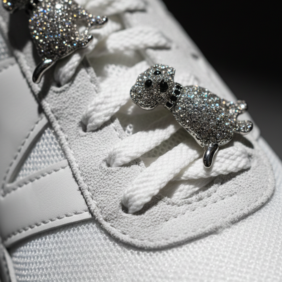 Crystal Dog Sneaker Charm | Premium Shoe Charm for Nike, Jordan & Adidas By KNOTTY by KNOTTY