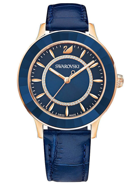Swarovski Octea lux watch, Leather strap, Blue — product photo (5414413)