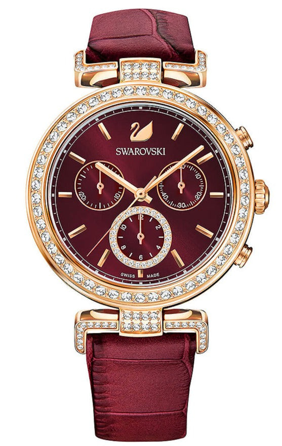 Swarovski Era Journey Red Dial Red Leather Strap Watch — product photo (5416701)