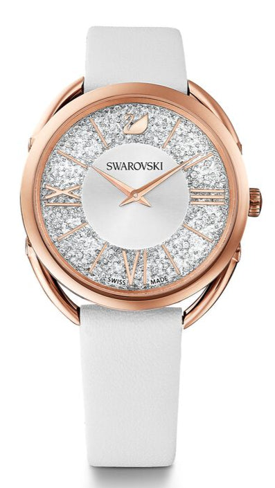Swarovski Crystalline watch, Leather strap, White, Stainless Steel — product photo (5452459)