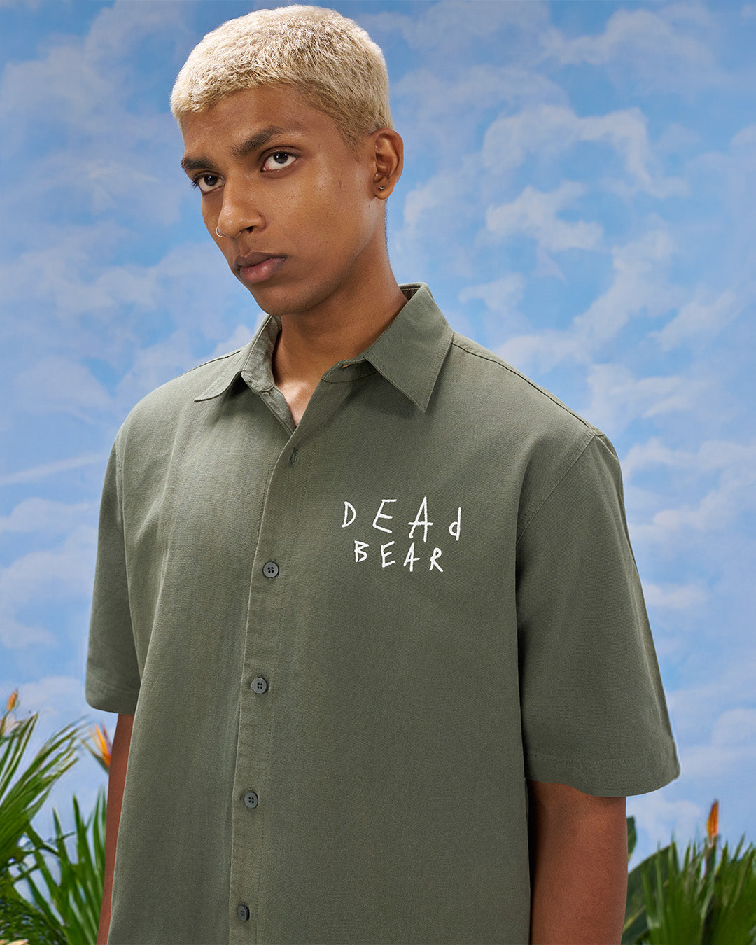 Scribbled Logo Shirt Moss by DEADBEAR