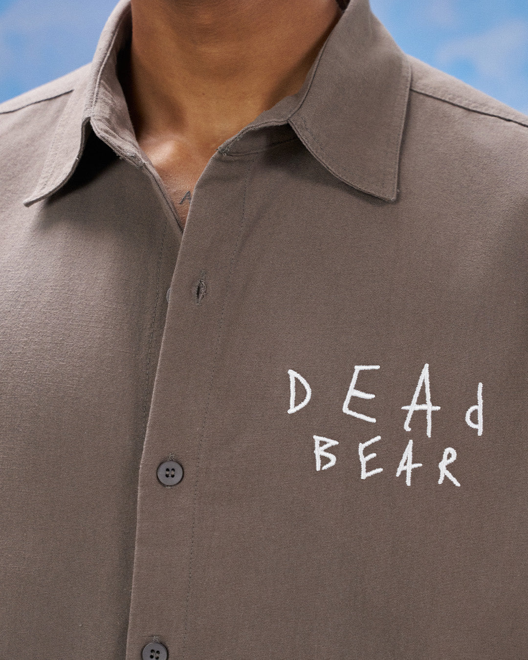 Scribbled Logo Shirt Taupe by DEADBEAR