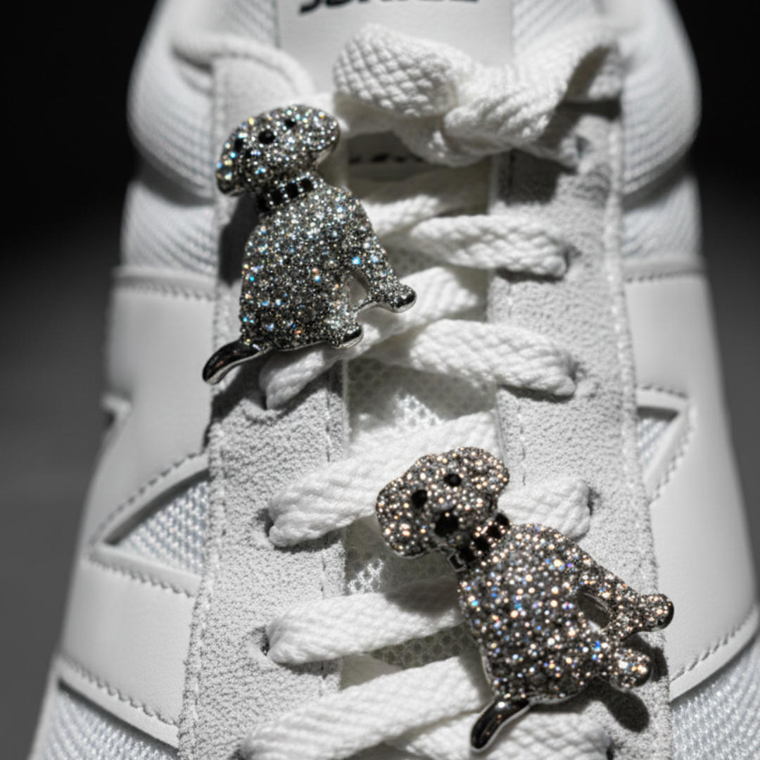 Crystal Dog Sneaker Charm | Premium Shoe Charm for Nike, Jordan & Adidas By KNOTTY by KNOTTY