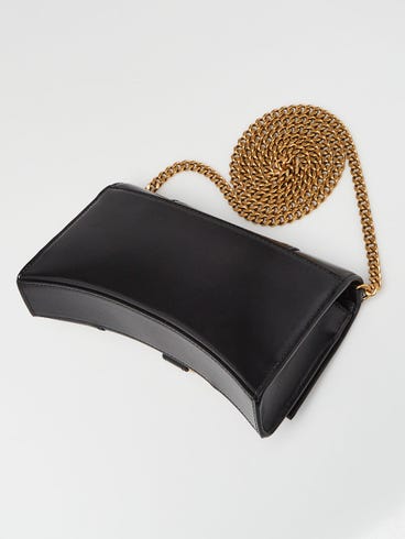 Balenciaga Soft Hourglass Wallet on Chain Bag – Black