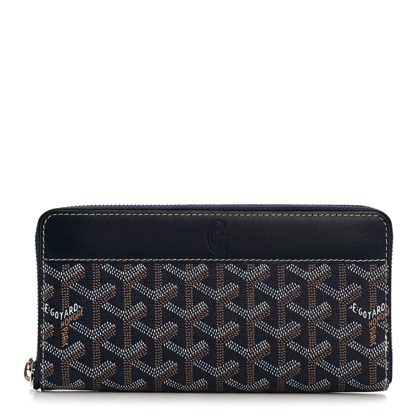 Goyard Goyardine Matignon Zip Around GM Wallet – Navy