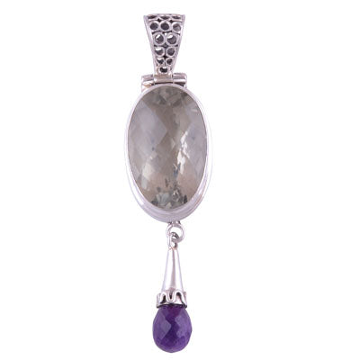 Amethyst, Green Amethyst 925 Sterling Silver Pendant - R300296-41