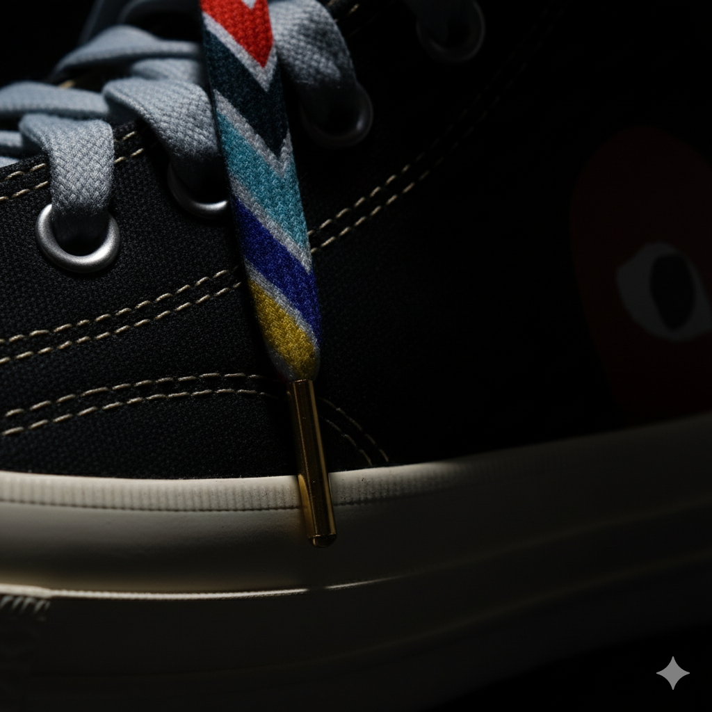 Reggae Vibes Zigzag Gradient Shoelaces | Red - Yellow - Blue - Black | Premium Gradient Flat Sneaker Laces by KNOTTY by KNOTTY