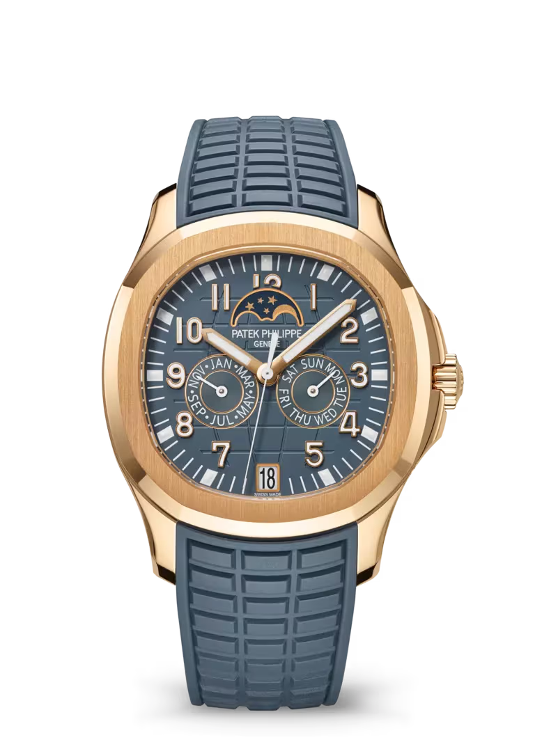 Patek Philippe Aquanaut 5261R-001 Rose Gold Annual Calendar Blue-Gray Dial Watch - Zeuskicks