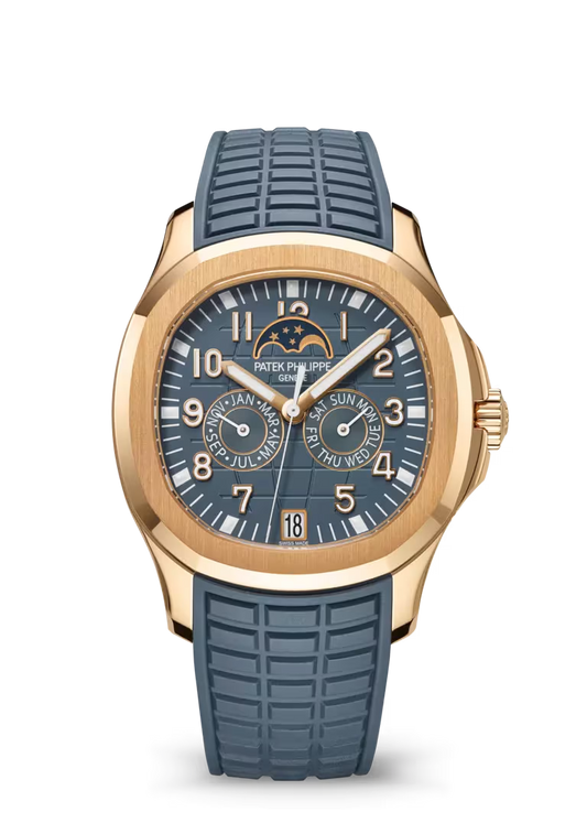Patek Philippe Aquanaut 5261R-001 Rose Gold Annual Calendar Blue-Gray Dial Watch - Zeuskicks