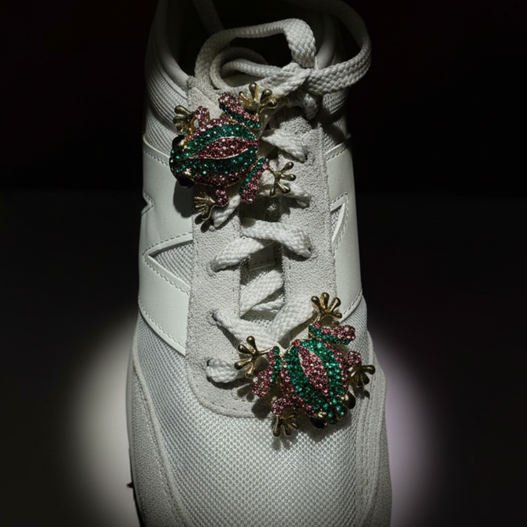 Jewel Frog Sneaker Charm | Statement Shoe Charm for Nike, Jordan & Adidas By KNOTTY by KNOTTY
