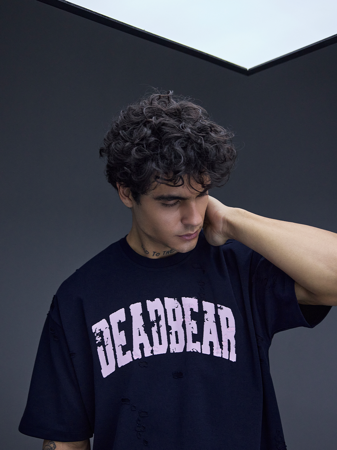 Distressed Navy Tee by DEADBEAR