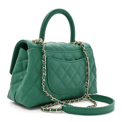 Chanel Caviar Quilted Mini Coco Handle Flap – Green