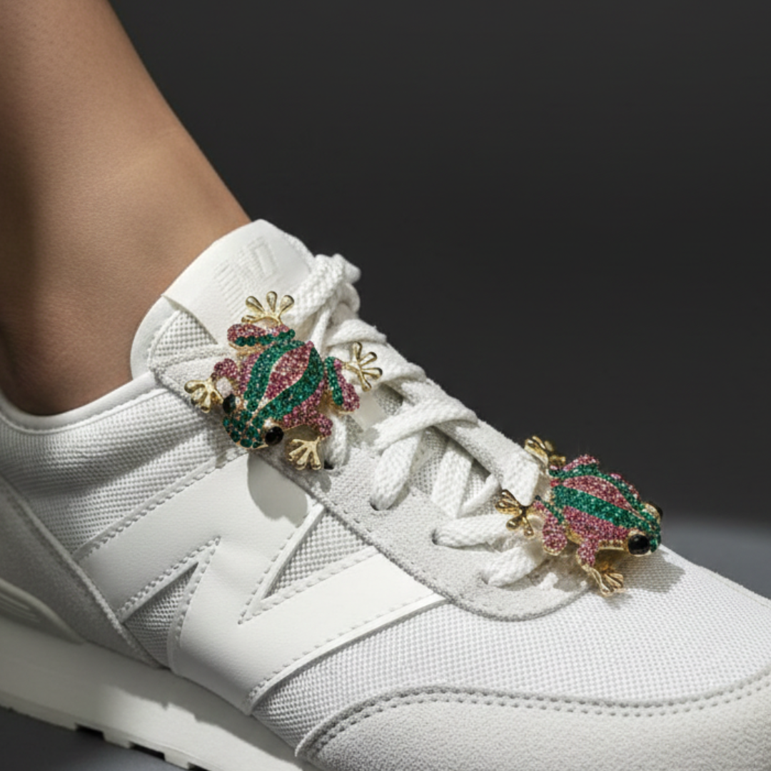 Jewel Frog Sneaker Charm | Statement Shoe Charm for Nike, Jordan & Adidas By KNOTTY by KNOTTY