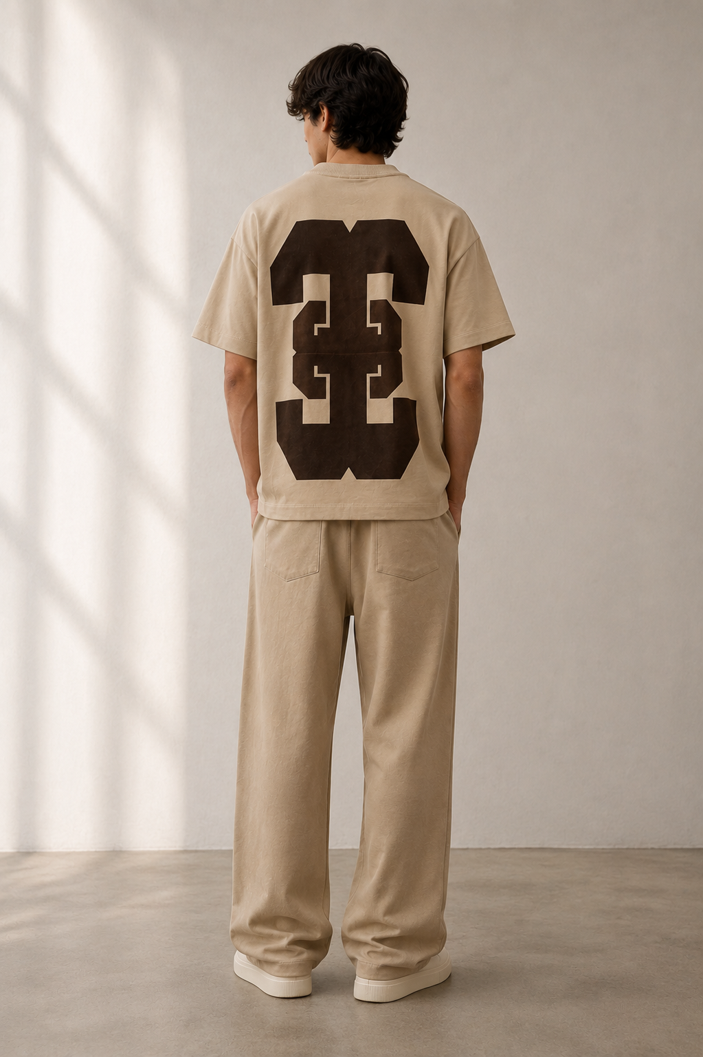 Patch Effect T-shirt in Cream [Unisex] by Beyond Extremes