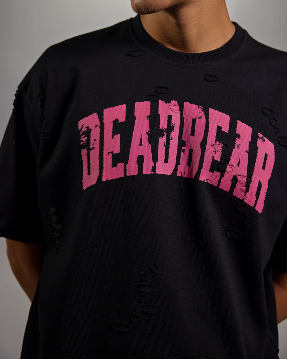 Distressed Black Tee by DEADBEAR