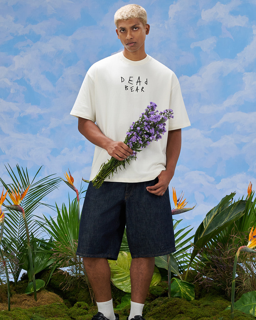 Scribbled Logo Tee Cream by DEADBEAR