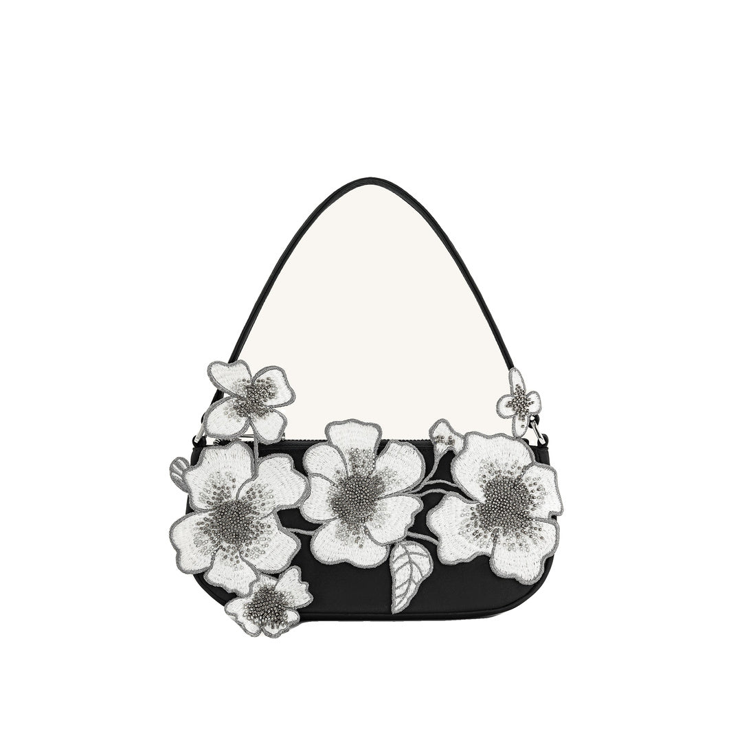 JW PEI Leona Bead Embellished Shoulder Bag - Black by JW PEI