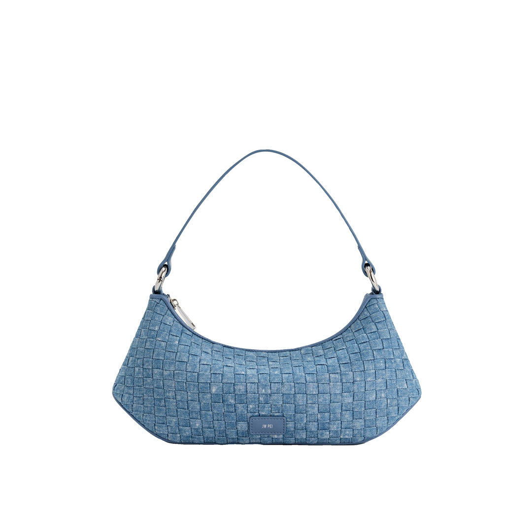 JW PEI Lily Shoulder Bag - Blue Denim Weave by JW PEI