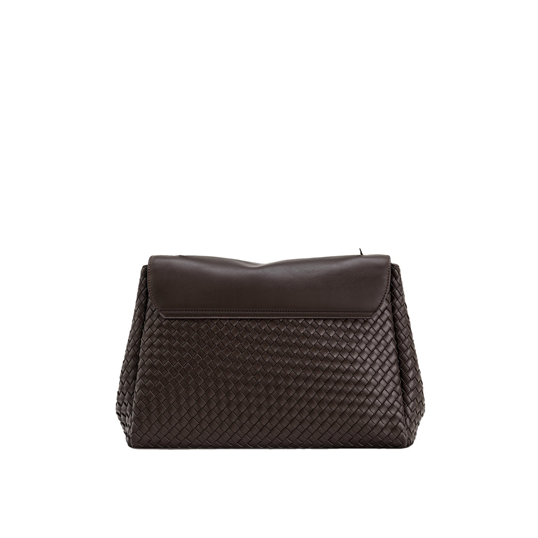 JW PEI Hilary Woven Shoulder Bag - Dark Brown by JW PEI