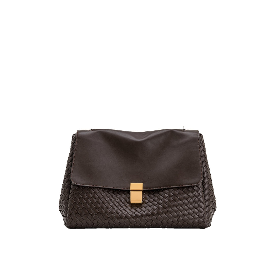 JW PEI Hilary Woven Shoulder Bag - Dark Brown by JW PEI