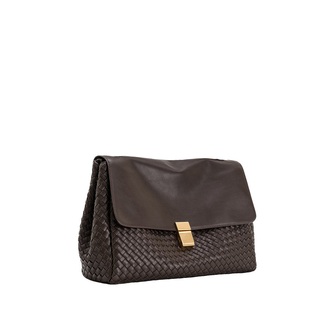JW PEI Hilary Woven Shoulder Bag - Dark Brown by JW PEI