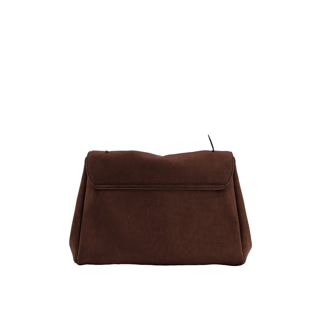 JW PEI Hilary Faux Suede Shoulder Bag - Dark Brown by JW PEI
