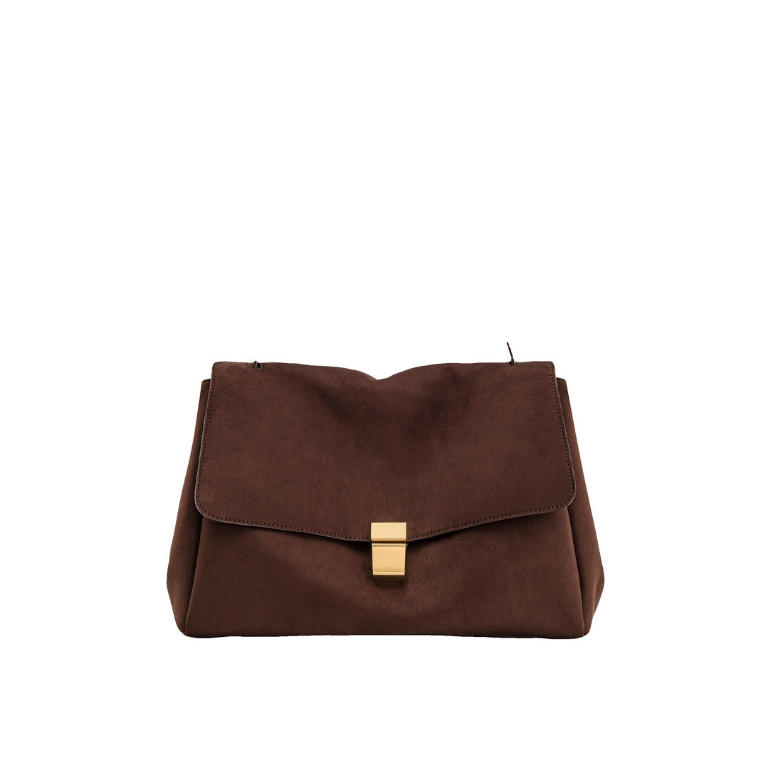JW PEI Hilary Faux Suede Shoulder Bag - Dark Brown by JW PEI