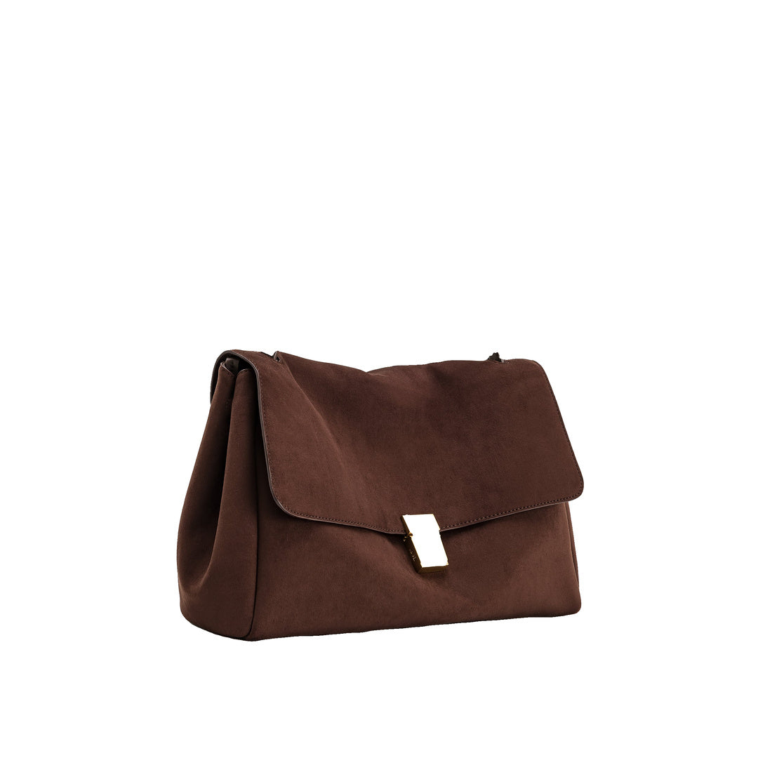 JW PEI Hilary Faux Suede Shoulder Bag - Dark Brown by JW PEI