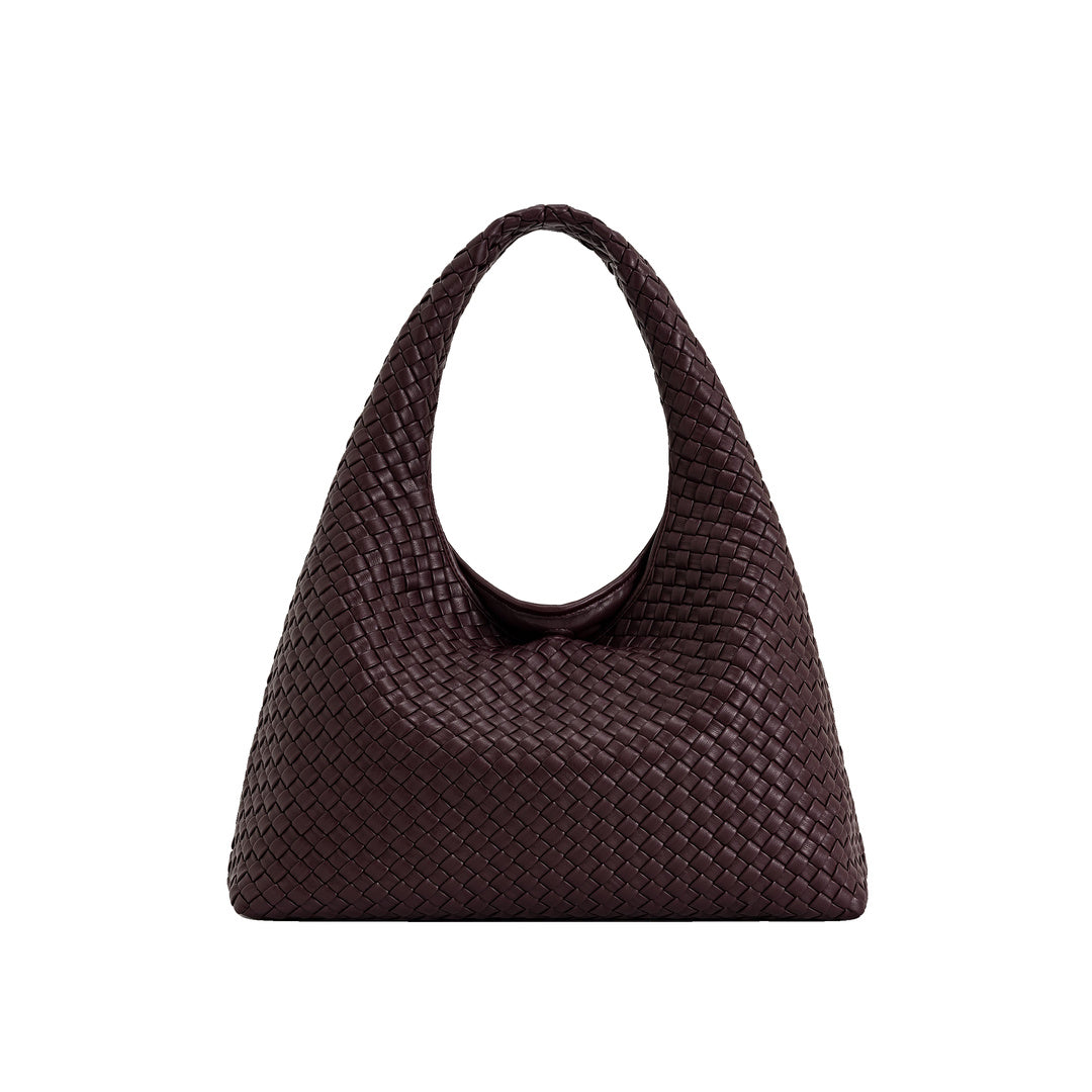 JW PEI Laura Woven Shoulder Bag - Deep Burgundy by JW PEI