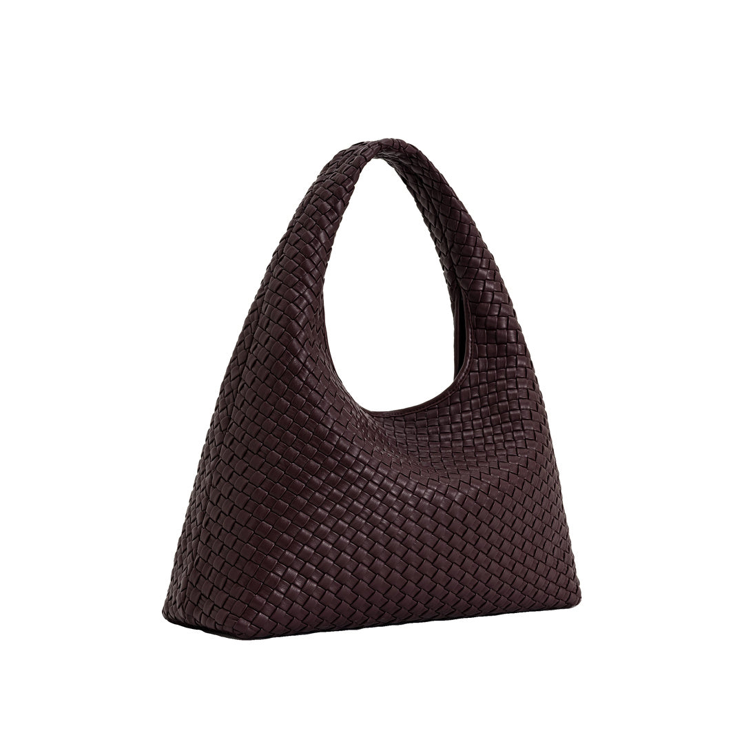 JW PEI Laura Woven Shoulder Bag - Deep Burgundy by JW PEI