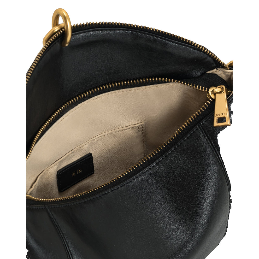 JW PEI Jayla Metal Pendant Embellished  Shoulder Bag - Black by JW PEI