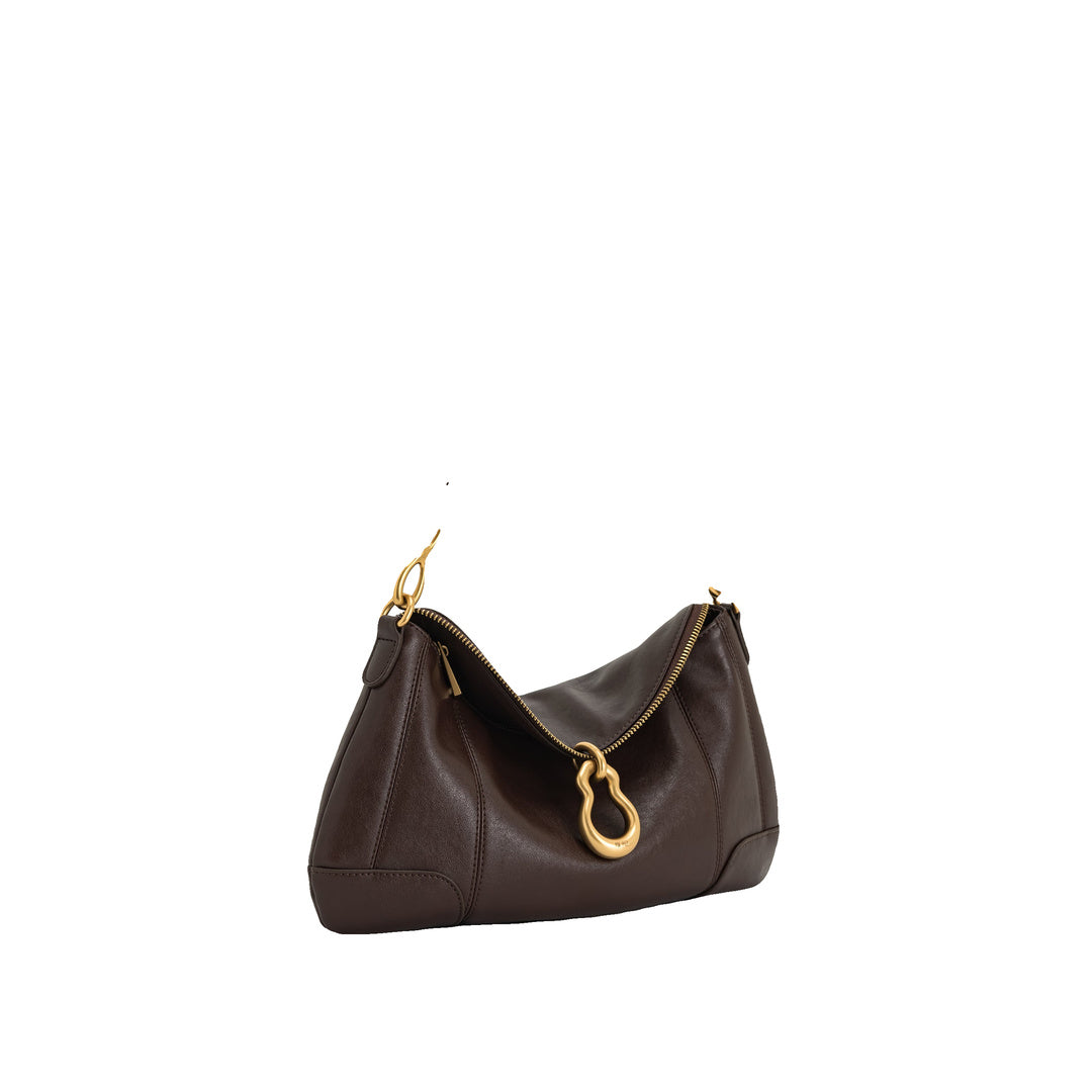 JW PEI Jayla Metal Pendant Embellished Shoulder Bag - Dark Brown by JW PEI