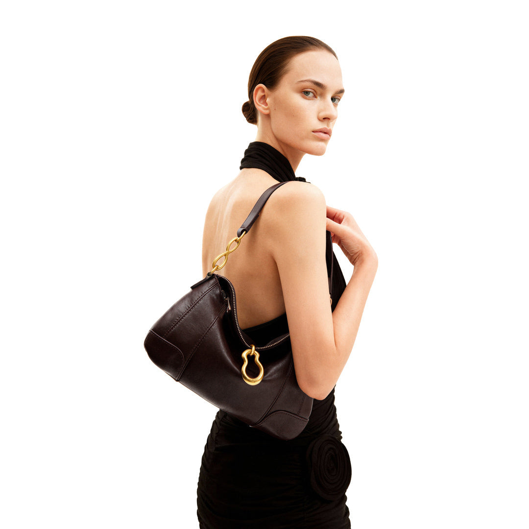 JW PEI Jayla Metal Pendant Embellished Shoulder Bag - Dark Brown by JW PEI