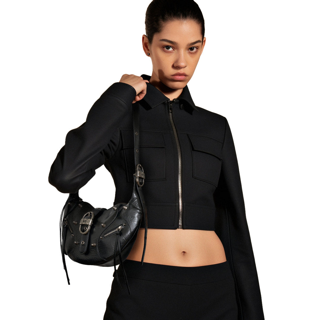 JW PEI Tessa Crushed Shoulder Bag - Black by JW PEI