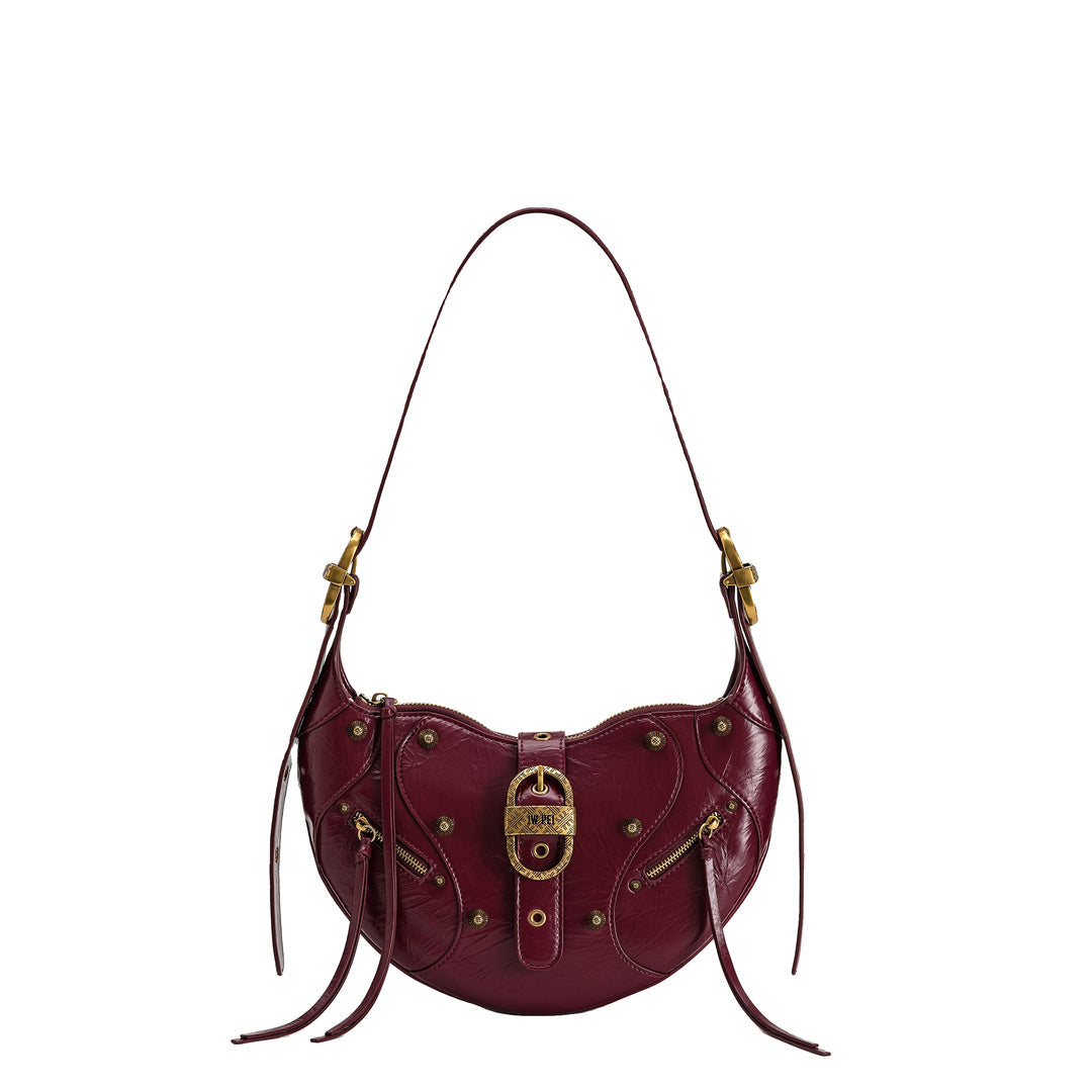 JW PEI Tessa Studded Shoulder Bag - Burgundy by JW PEI
