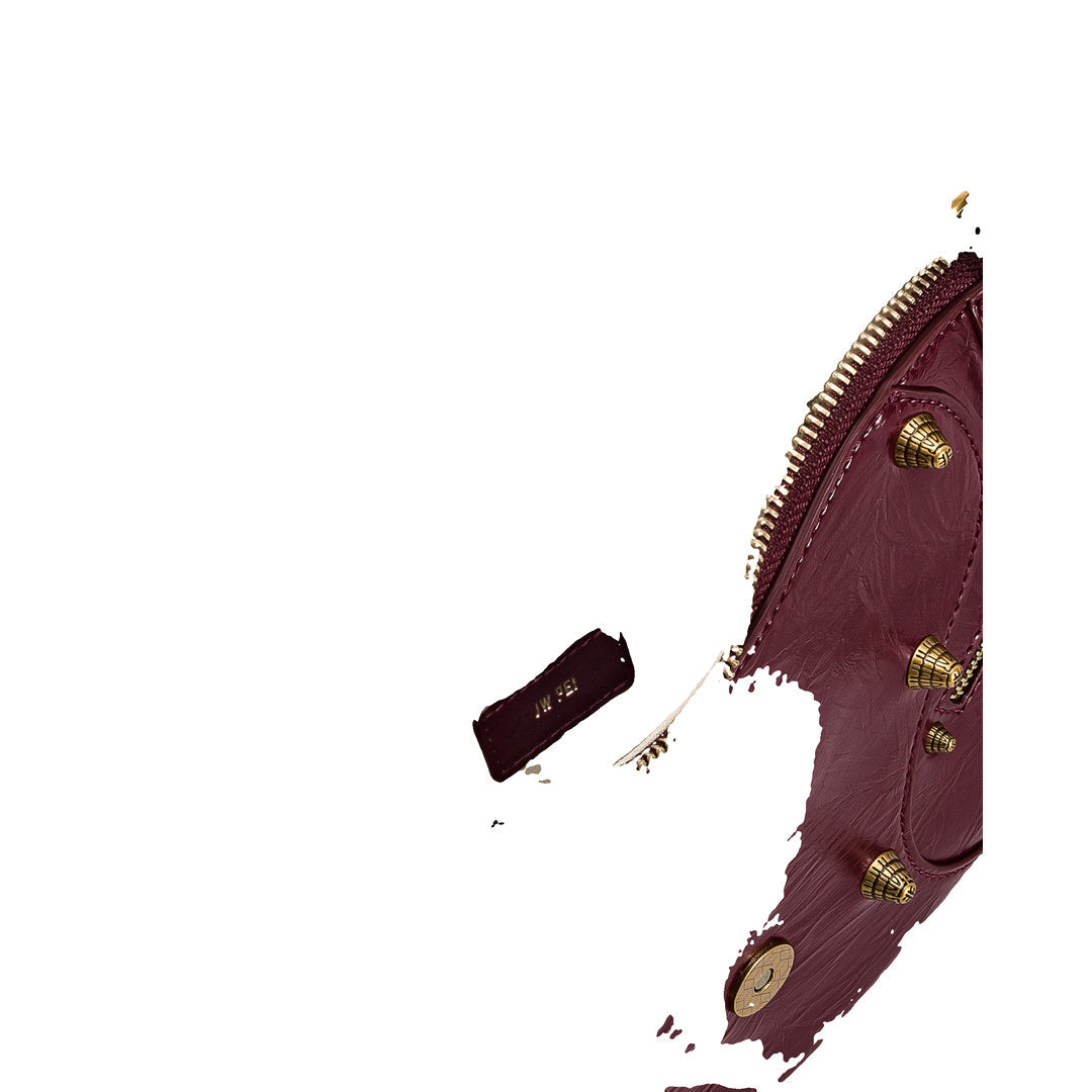 JW PEI Tessa Studded Shoulder Bag - Burgundy by JW PEI
