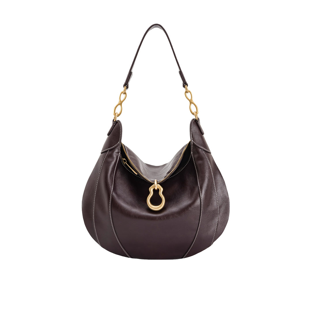 JW PEI Daria Metal Pendant Embellished Shoulder Bag - Dark Brown by JW PEI