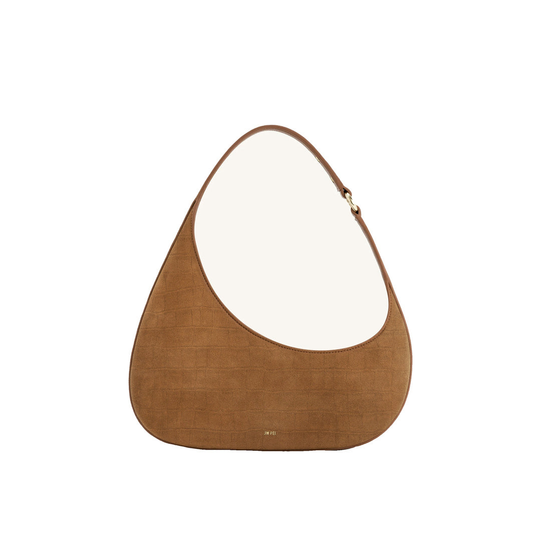 JW PEI Harlee Faux Suede Embossed Shoulder Bag - Brown by JW PEI