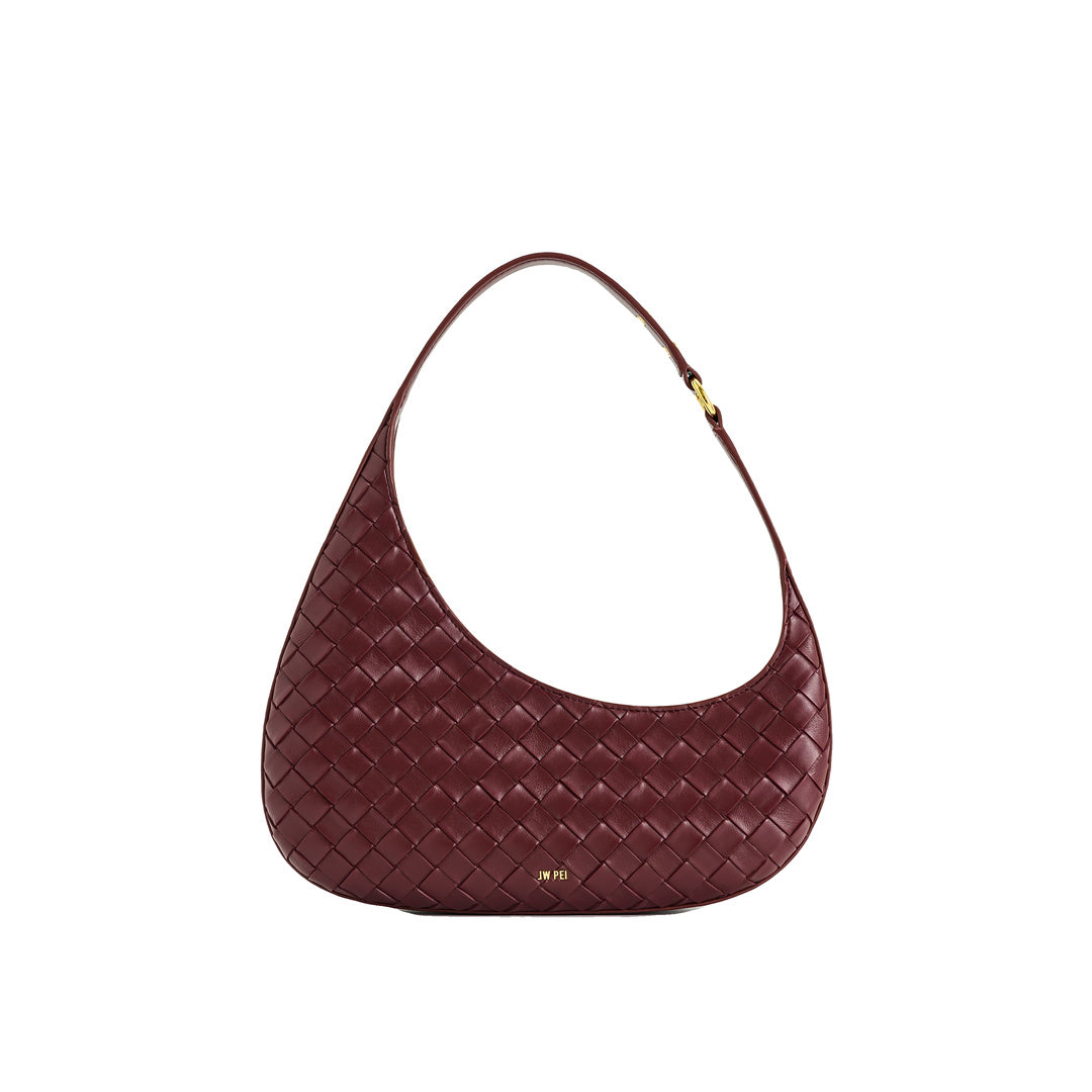 JW PEI Harlee Weave Texture Shoulder Bag - Burgundy by JW PEI