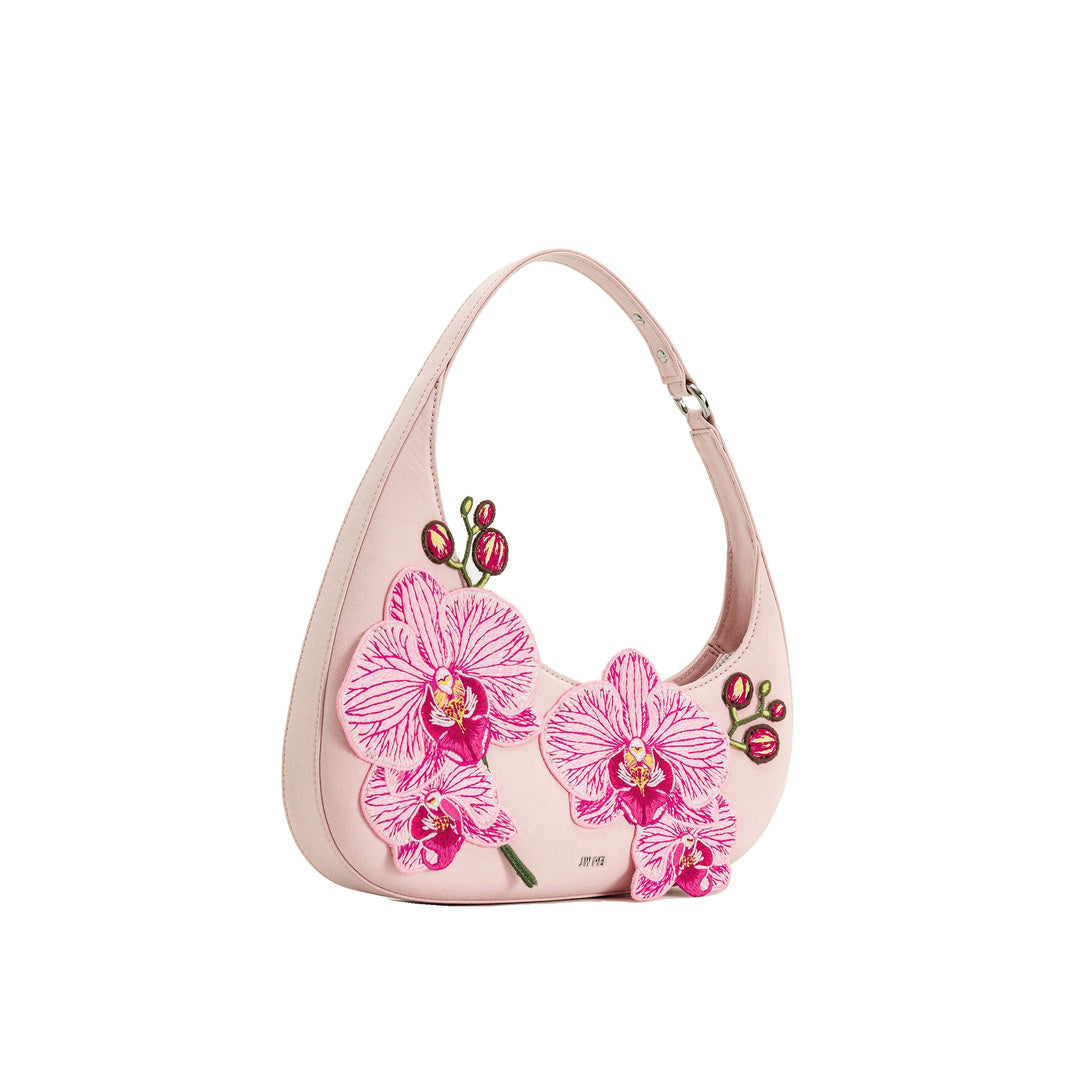 JW PEI Harlee Orchid Embroidered Shoulder Bag - Pink by JW PEI