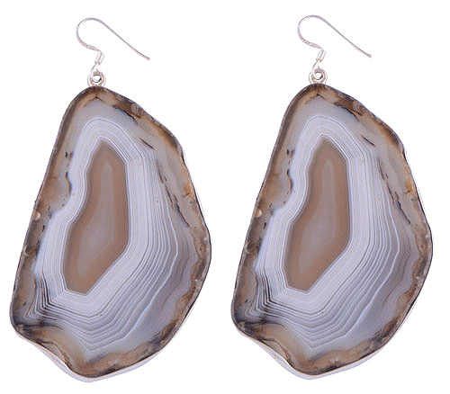 925 Sterling Silver Botswana Agate Earrings - R1500270-6