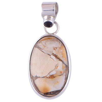 Garnet, Landscape Jasper 925 Sterling Silver Pendant - R100231-5