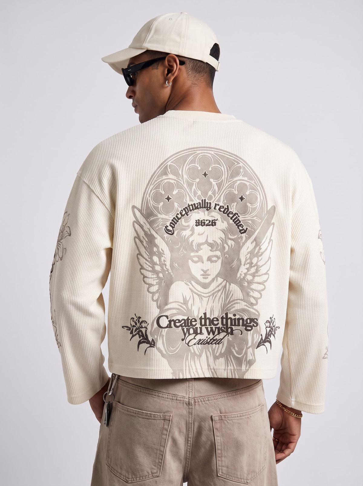 Godspeed Waffle tee - Antique white by RECNSTRCT