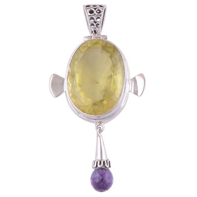 Amethyst, Lemon Topaz 925 Sterling Silver Pendant - R300295-11