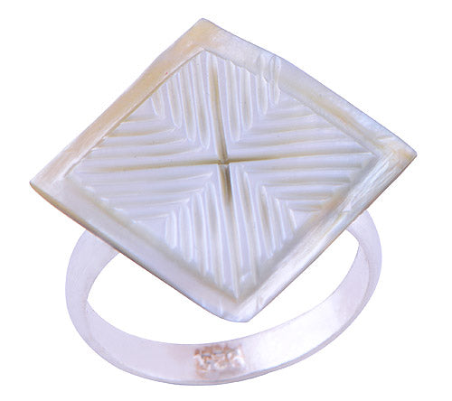 Shell 925 Sterling Silver Ring - R3400500-7
