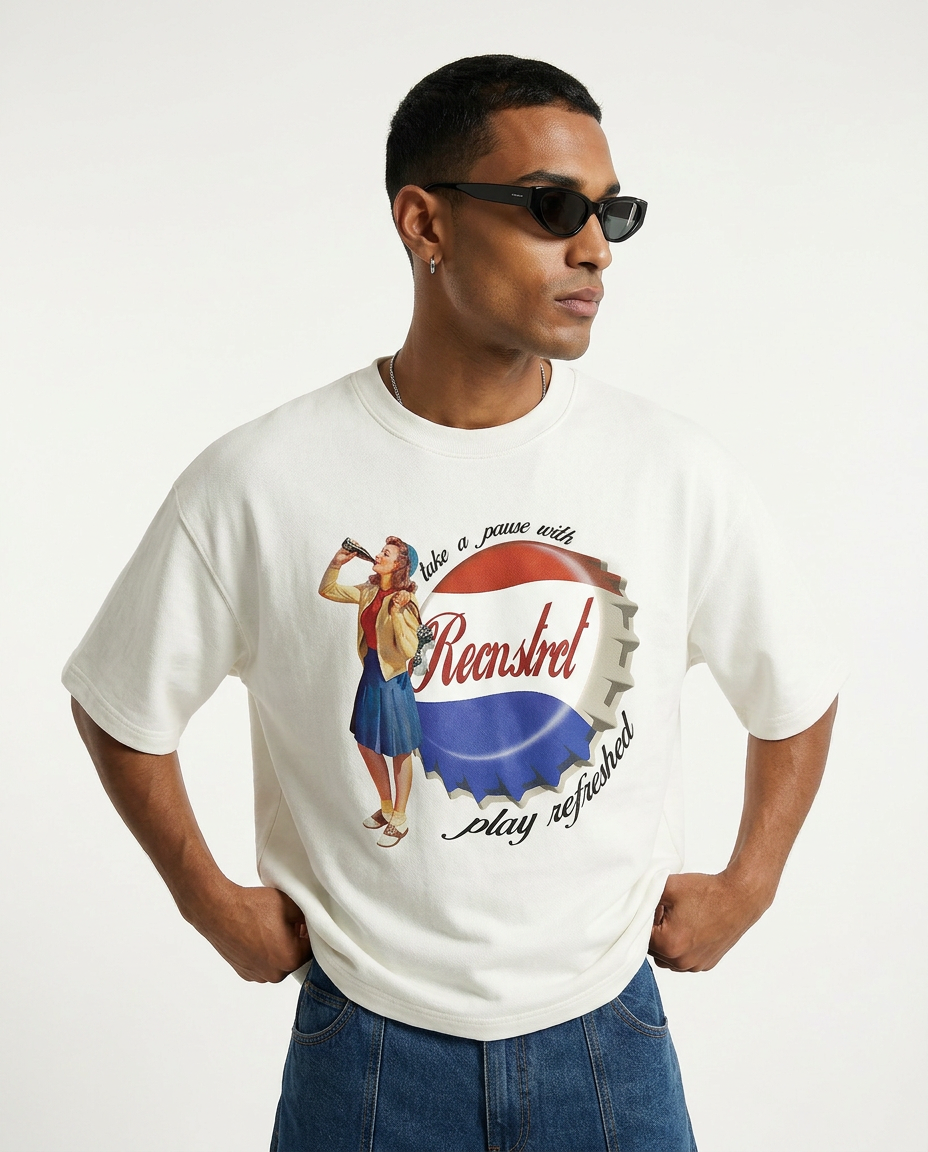 PopART T-shirt - White by RECNSTRCT