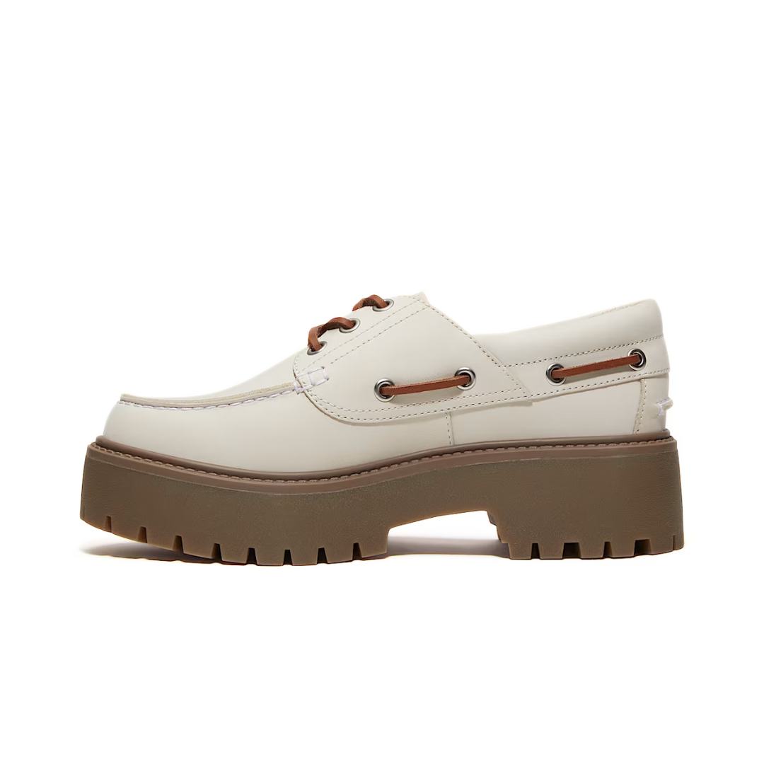 Timberland Stone Street Platform Boat Off-White Nubuck (W) by TIMBERLAND