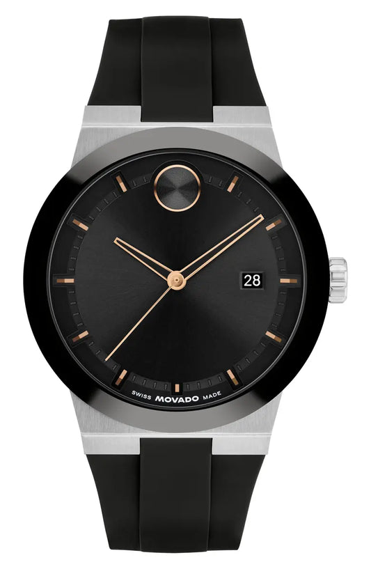 Men’s Movado Bold Fusion 42mm Quartz Watch 5911888 with Silicone Strap - Zeuskicks