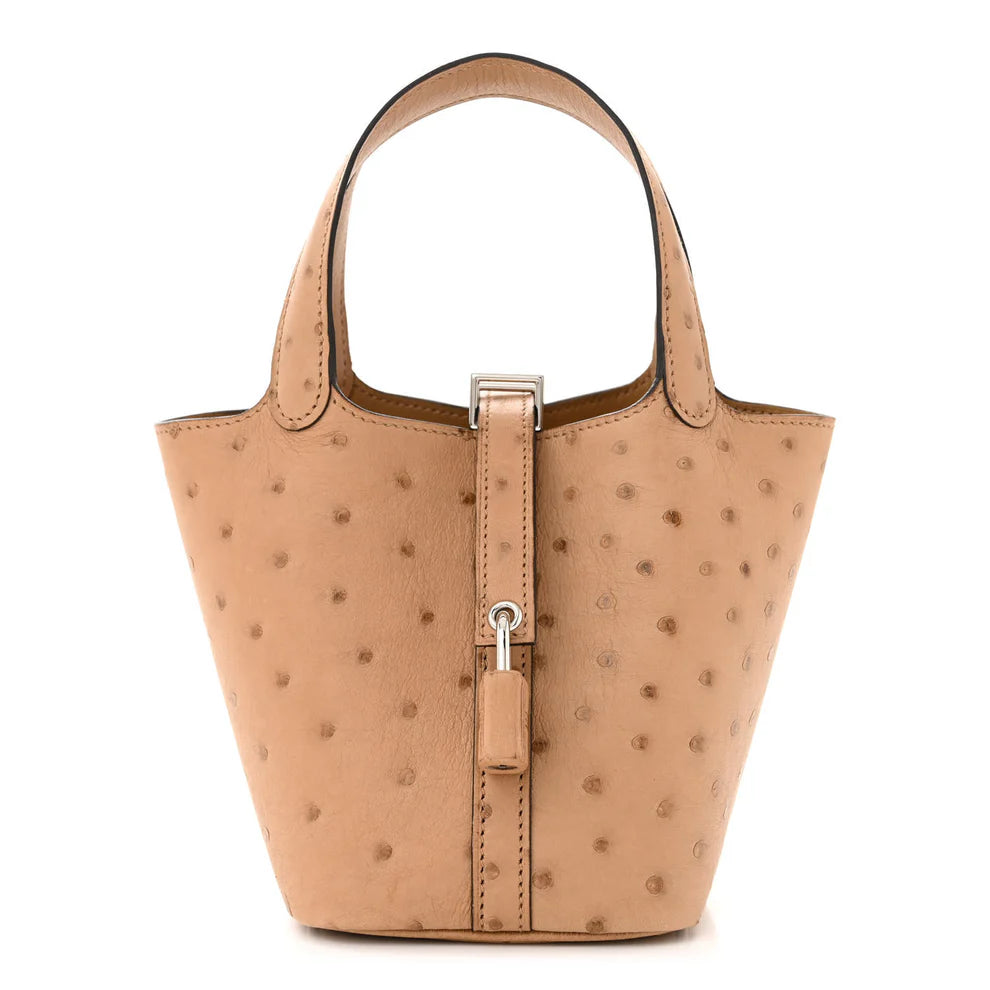 Hermès Micro Picotin Lock – Ostrich Leather in Chai - Zeuskicks