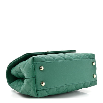 Chanel Caviar Quilted Mini Coco Handle Flap – Green